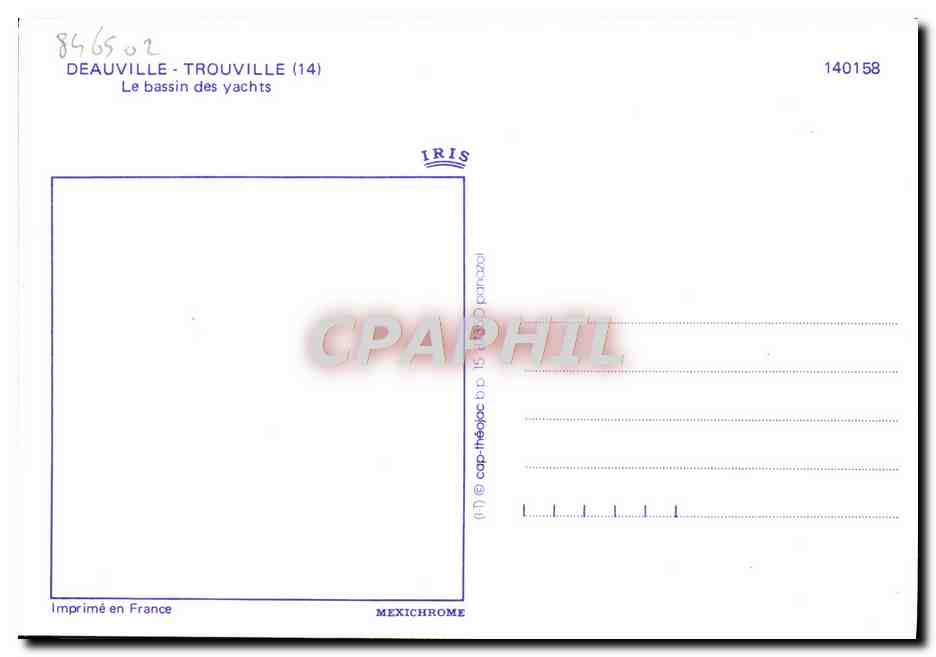 CPM Deauville Trouville Le Bassin Des Yachts Bateaux — Verso