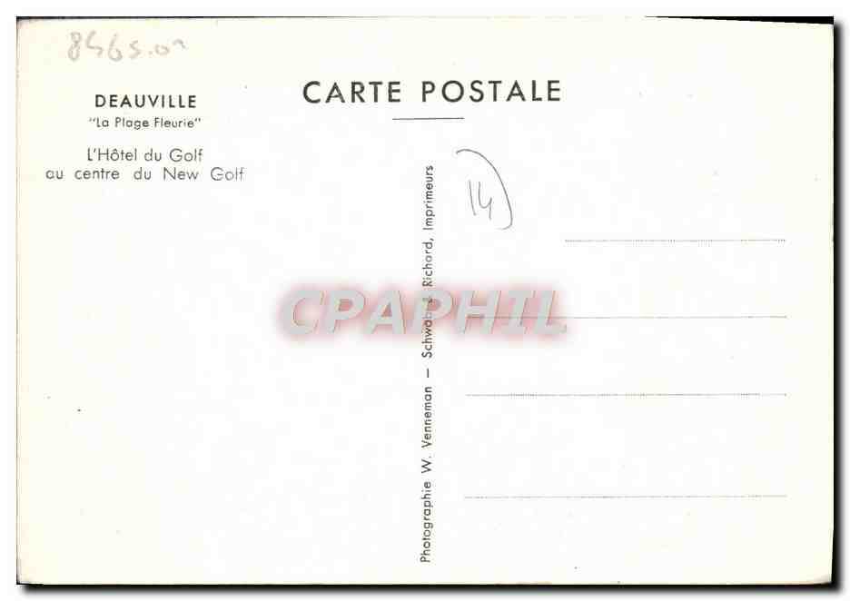 CPM Deauville La Plage Fleurie L'Hotel Du Golf Au Centre Du New Golf — Verso