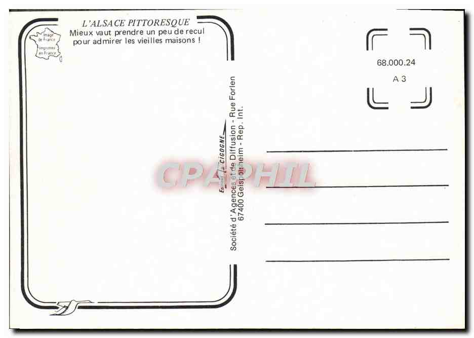 Vieille maison alsacienne — détail — CPAPHIL n° A 3 — Verso