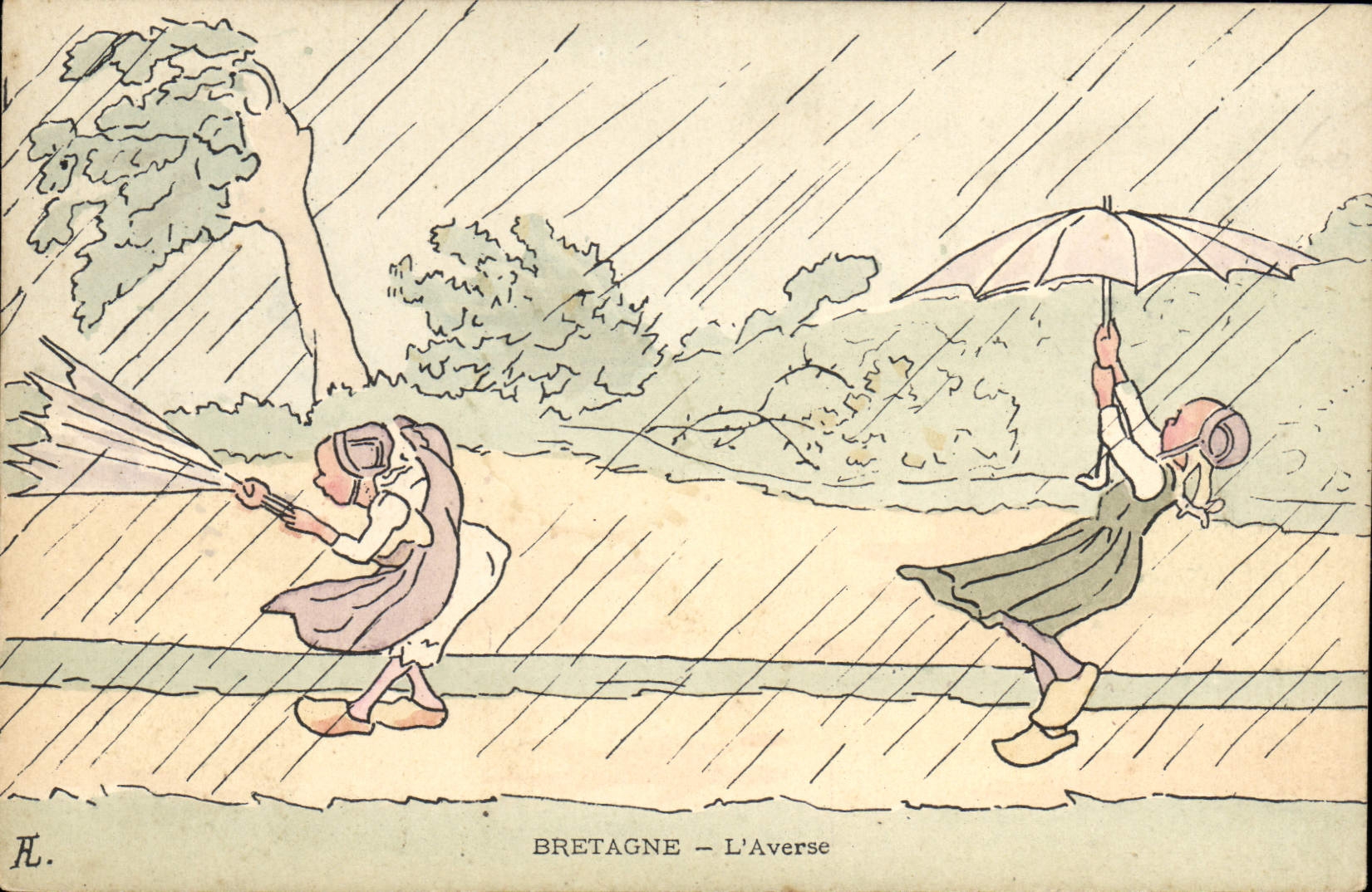 CPM Plage L'Averse Illustrateur 