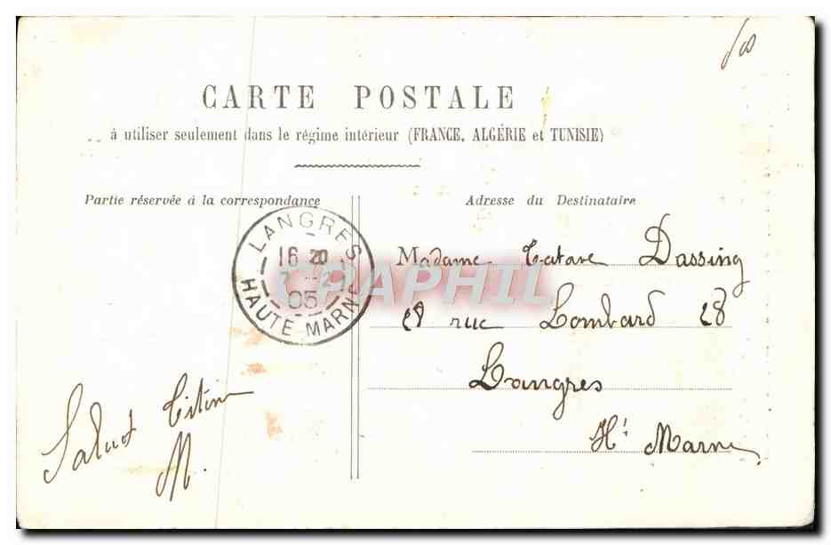 CPA Fantaisie Femme — Verso