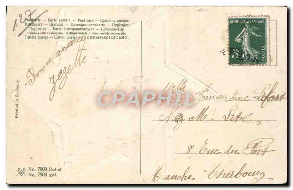 CPA Fantaisie Bonne anee — Verso