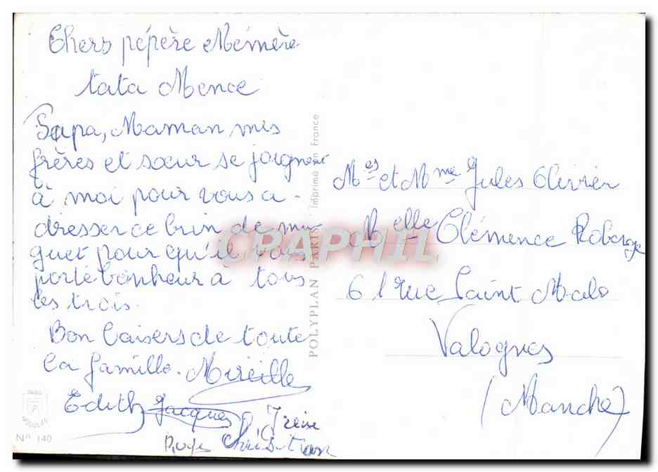 CPM Porte Bonheur Fleurs Muguet — Verso