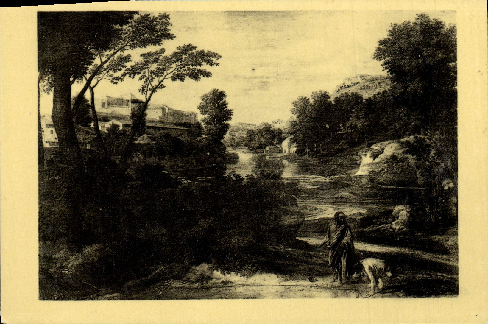 CPA Poussin Diogene jetant son ecuelle Paysage Paris Musee Du louvre