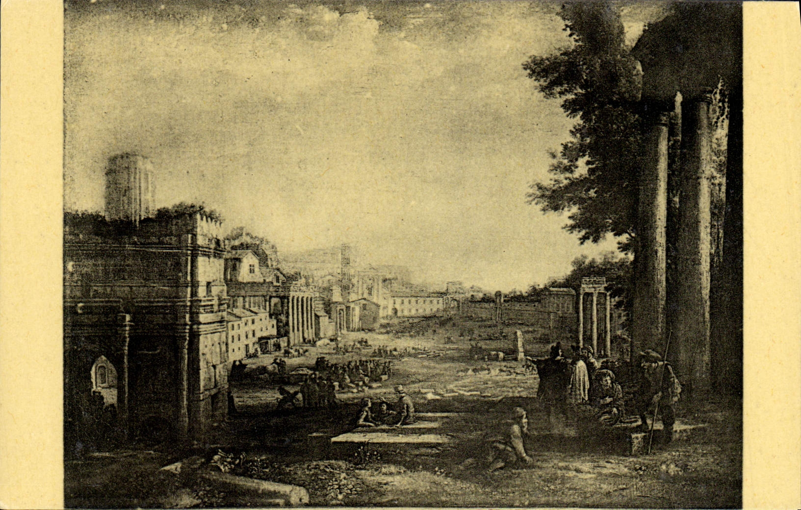 CPA Claude Lorrain Vue du Campo Vaccino a Rome Paris Musee Du louvre