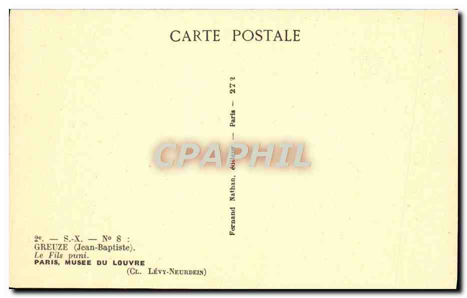 Le Fils puni — Greuze (Jean-Baptiste) — Éditeur Nathan, Paris, n° 8 — Verso