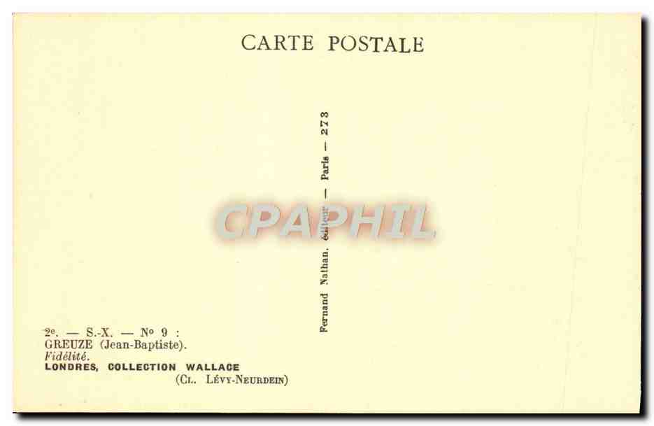 CPA Greuze Fidelite Londres Collection Wallace — Verso