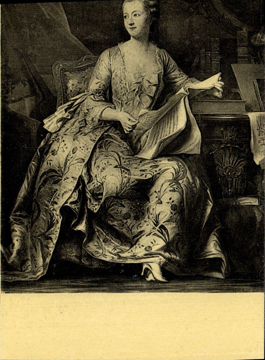 CPA La Tour Maurice Quentin Portrait de Madame de Pompadour Paris Musee du Louvre