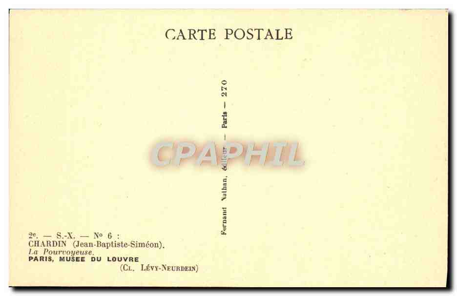 CPA Chardin La pourvoyeuse Paris Musee Du Louvre — Verso