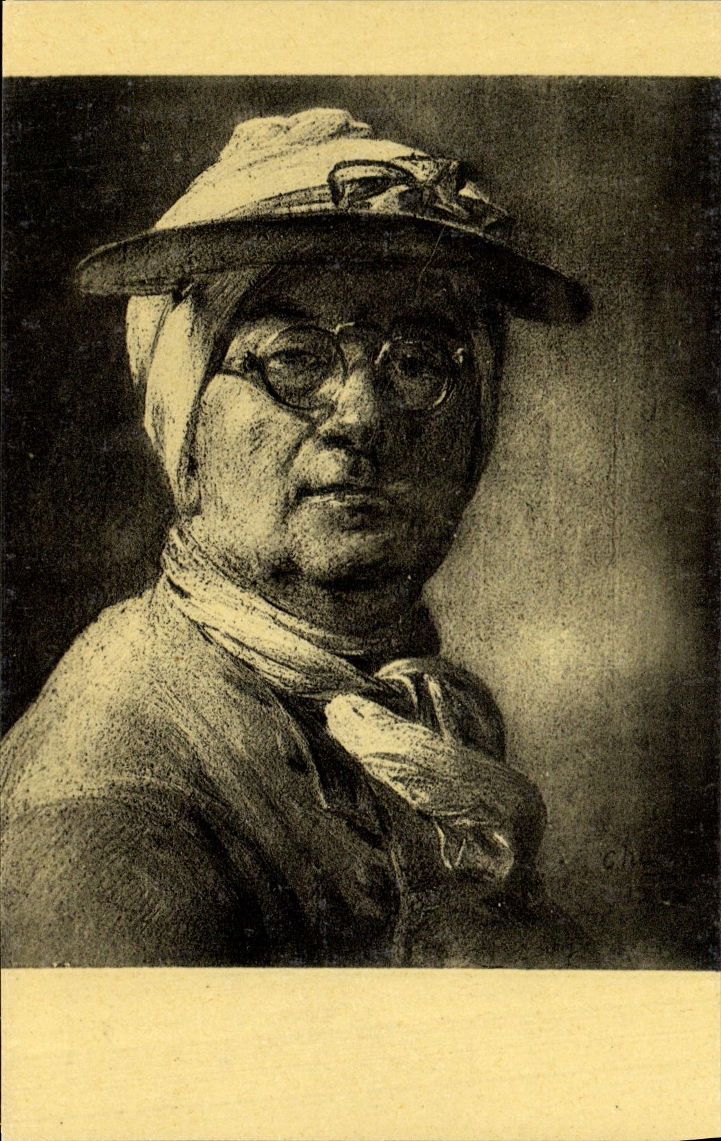 CPA Chardin Portrait de l'artiste a la visiere Paris Musee Du Louvre
