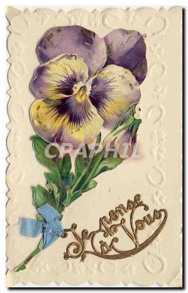 CPA Fantaisie Fleurs fer a cheval