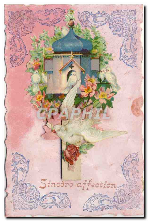 CPA Fantaisie Fleurs Colombe Sincere Affection