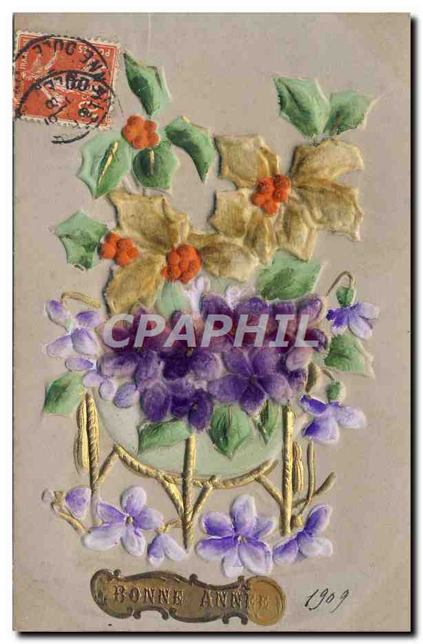 CPA Fantaisie Fleurs Bonne Annee