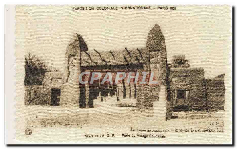 CPA Porte Ou Village Soudanais Paris Exposition coloniale internationale 1931