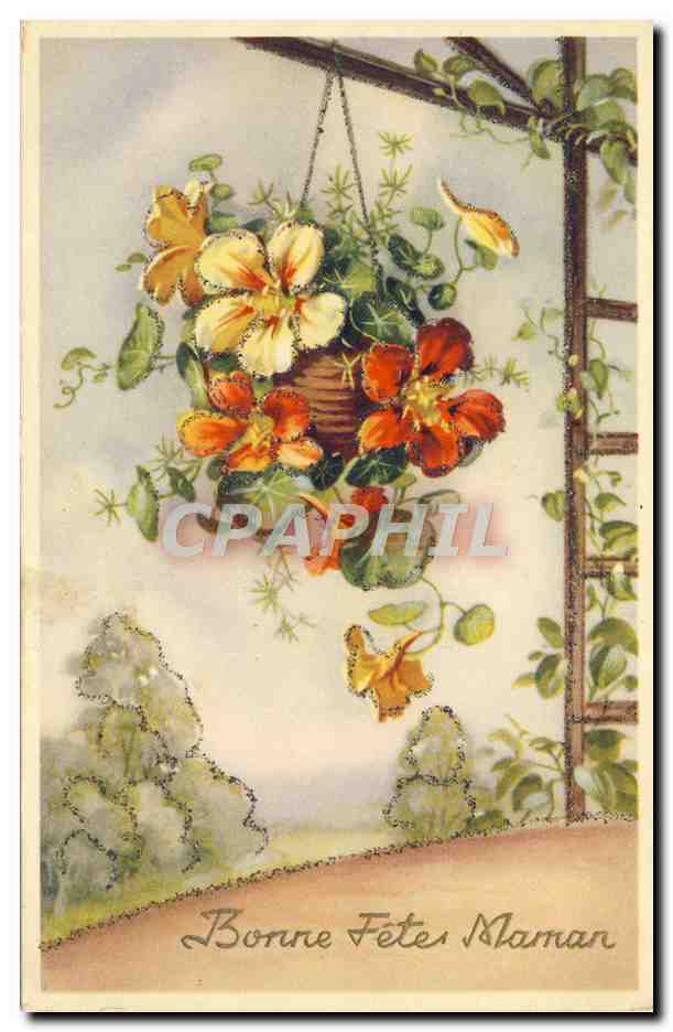 CPA Fantaisie Fleurs Bonne fete maman