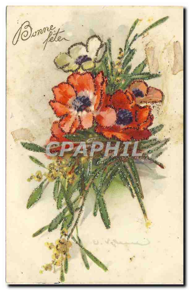 CPA Fantaisie Fleurs 