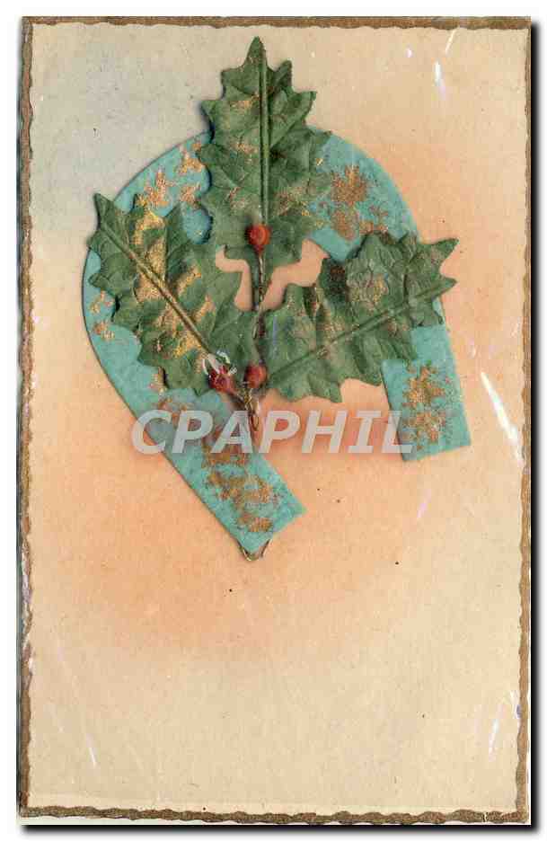 CPA Fantaisie Fleurs Fer a cheval