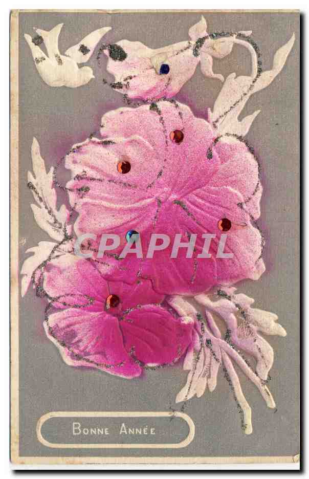 CPA Fantaisie Fleurs Colombe