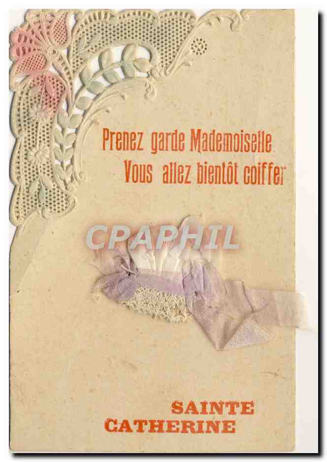 CPA Fantaisie Brodee Bonnet Sainte Catherine 