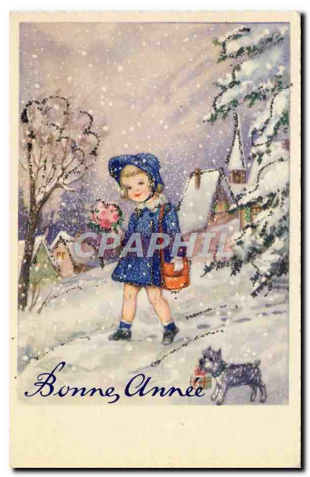 CPA Fantaisie Enfant Chien 