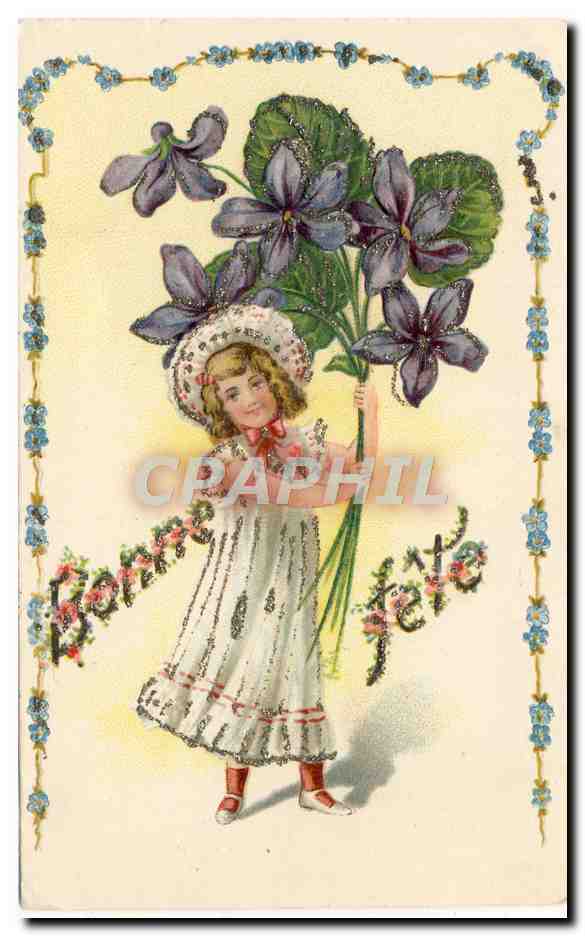 CPA Fantaisie Fleurs Enfant