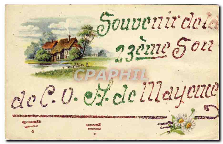 CPA Fantaisie Souvenir de la 23eme garnison de Mayence Militaria 