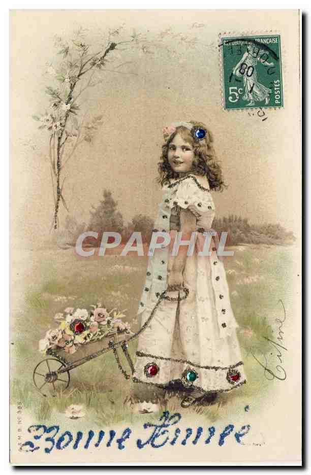 CPA Fantaisie Fleurs Enfant