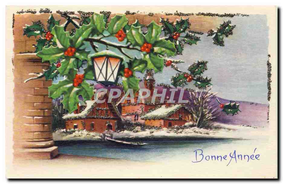 CPA Fantaisie Fleurs Bonne annee