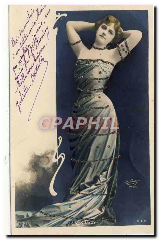 Gilda Darthy — Portrait en robe de soirée — éditeur Roulbaga, Paris, série S.I.P. n° 817/3