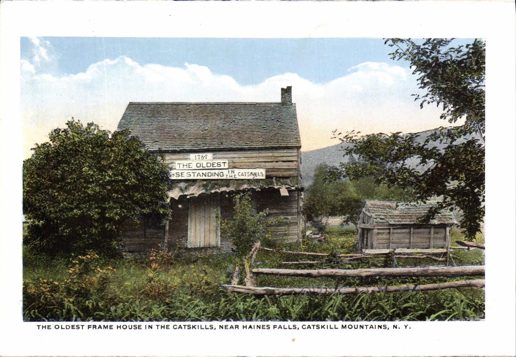 CPM The Oldest Frame House In The Catskills Near Haines Falls Catskill Mountains
