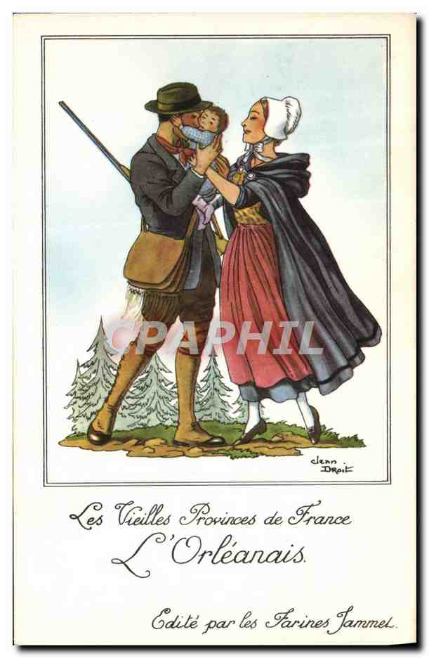 CPM Les Vieilles Provinces de France Orleanais Publicite Farines Jammet Folklore