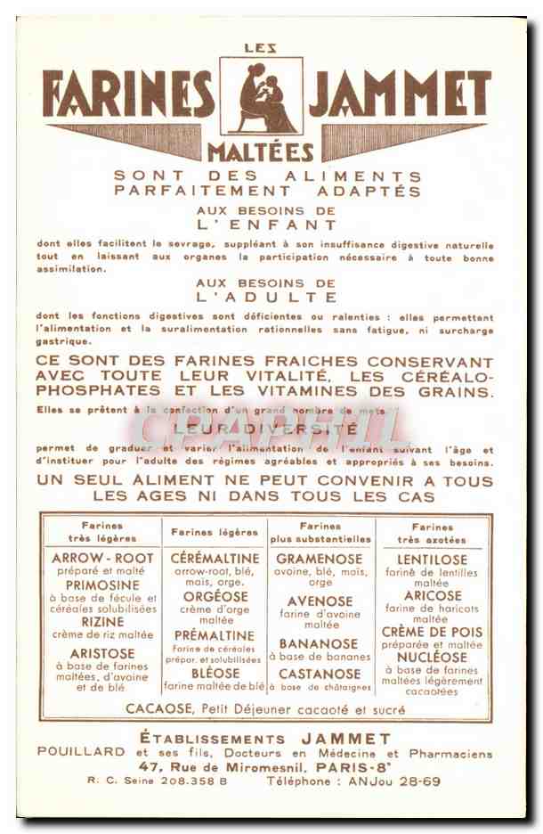 CPM Les Vieilles Provinces de France Orleanais Publicite Farines Jammet Folklore — Rückseite
