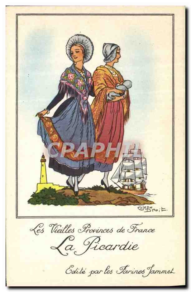 CPM Les Vieilles Provinces de France Picardie Publicite Farines Jammet Folklore