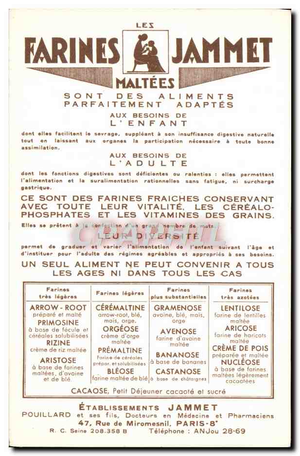 CPM Les Vieilles Provinces de France Saintonge Publicite Farines Jammet Folklore — Verso