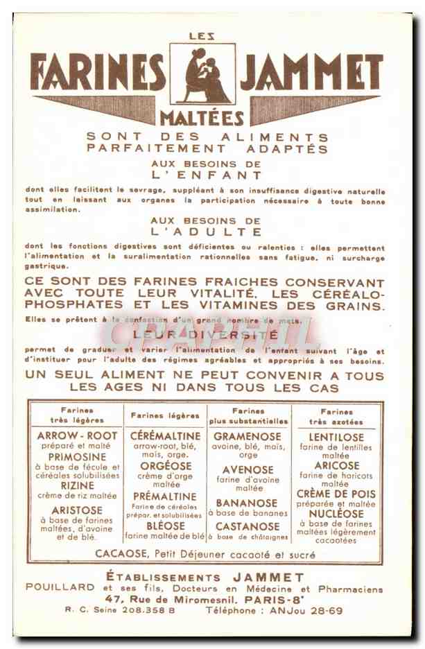 CPM Les Vieilles Provinces de France Roussillon Publicite Farines Jammet Folklore — Rückseite