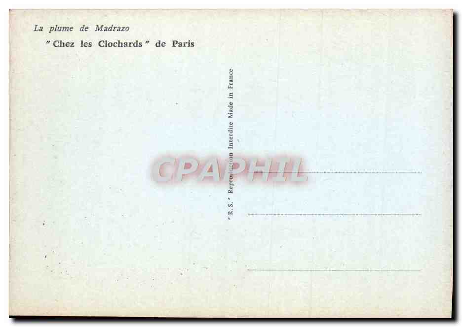 CPM Chez Les Clochards de Paris Voleur Madrazo — Rückseite