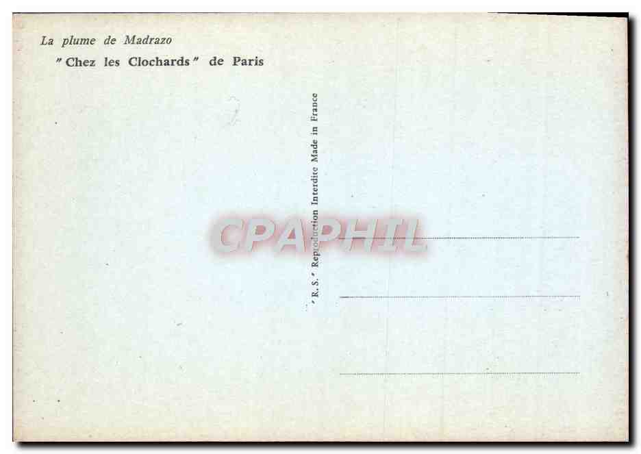 CPM Chez Les Clochards de Paris Voleur Seine Conciergerie Madrazo — Rückseite