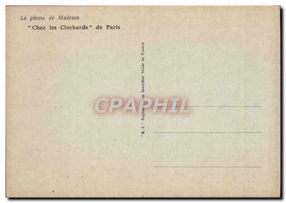 CPA Chez Les Clochards de Paris Madrazo Chien — Rückseite