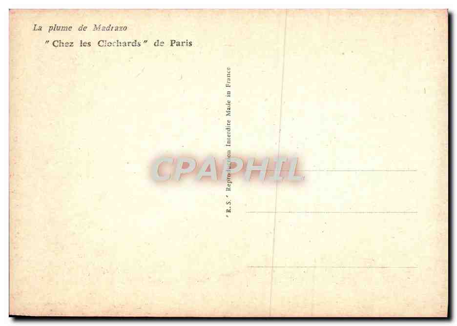 CPA Chez Les Clochards de Paris Femme Madrazo — Rückseite
