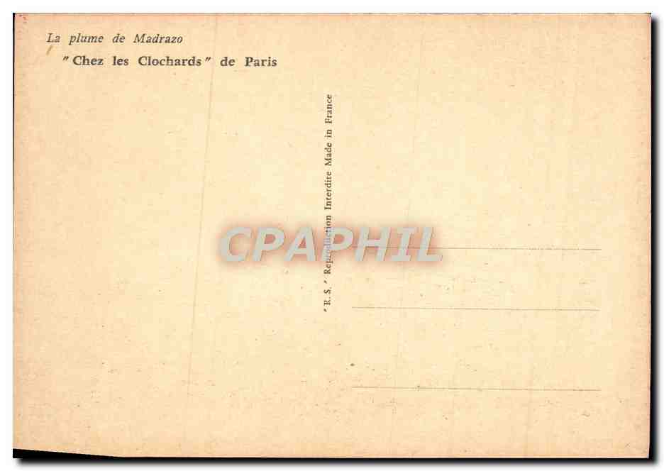 CPA Chez Les Clochards de Paris Voleurs Madrazo — Rückseite