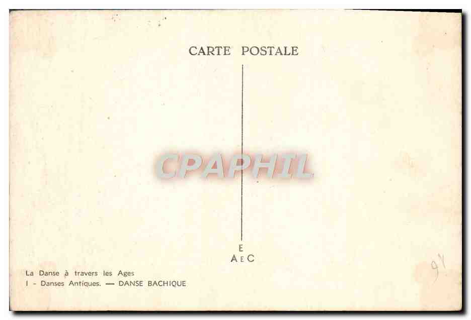 CPA Danses Antiques Danse Bachique La danse a travers les ages Andre Hofer — Rückseite