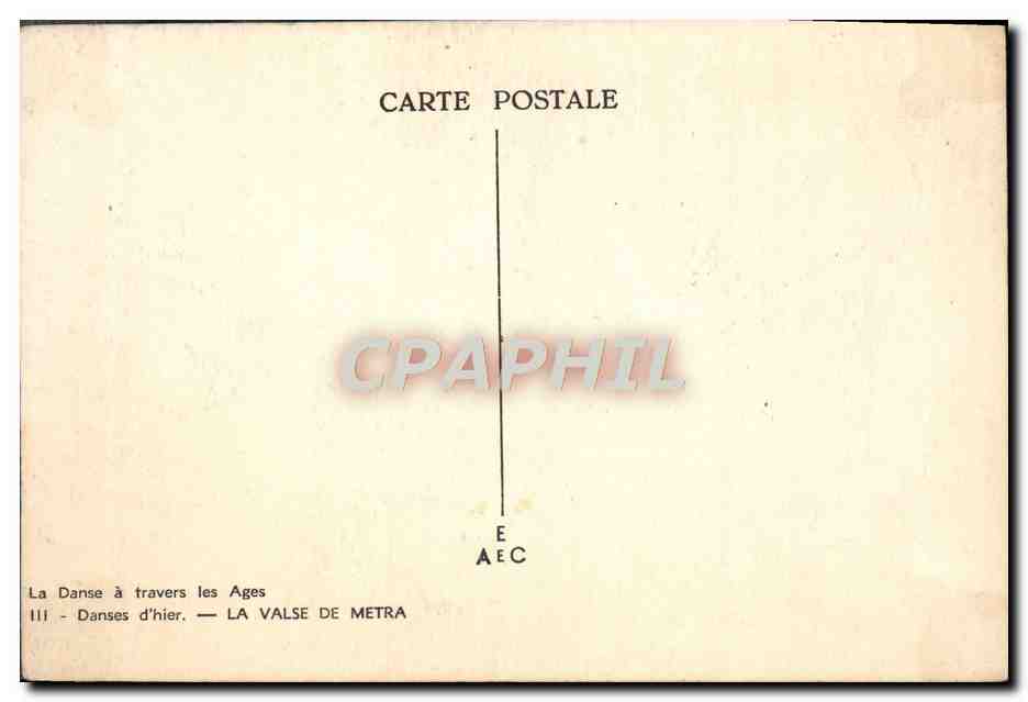 CPA Danses d'Hier La Valse De Metra La danse a travers les ages Andre Hofer — Rückseite