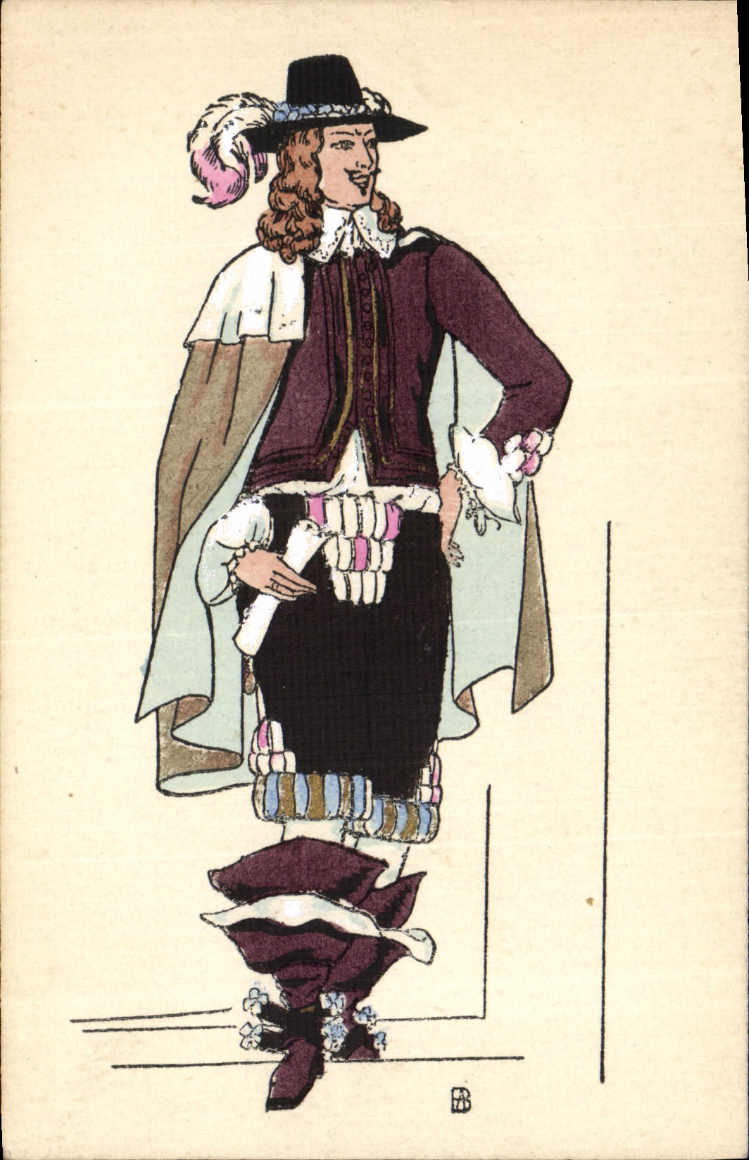 CPA Histoire Du Costume Francais Regne de Louis XIV 1648