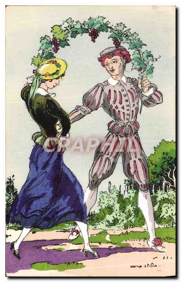 CPA La danse a travers les ages Andre Hofer Danse des Trefles Folklore