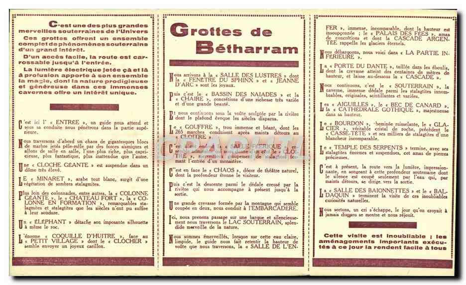 Livret Grottes de Betharram  — Rückseite