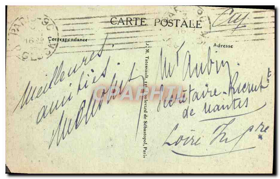 CPA Paris L'Arc de Triomphe de L'Etoile — Rückseite