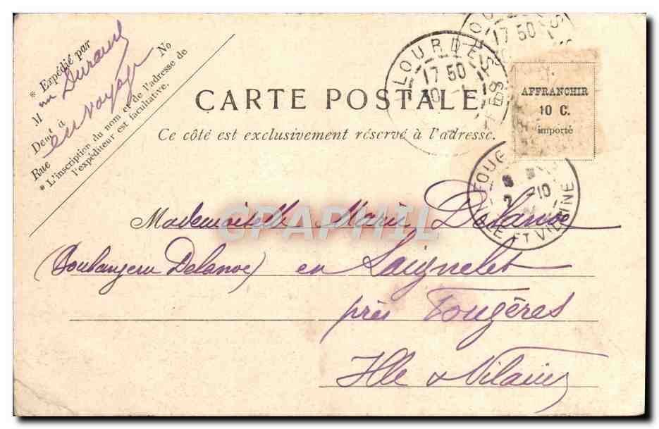 CPA Lourdes Le Fort Vue Prise du Calvaire — Verso
