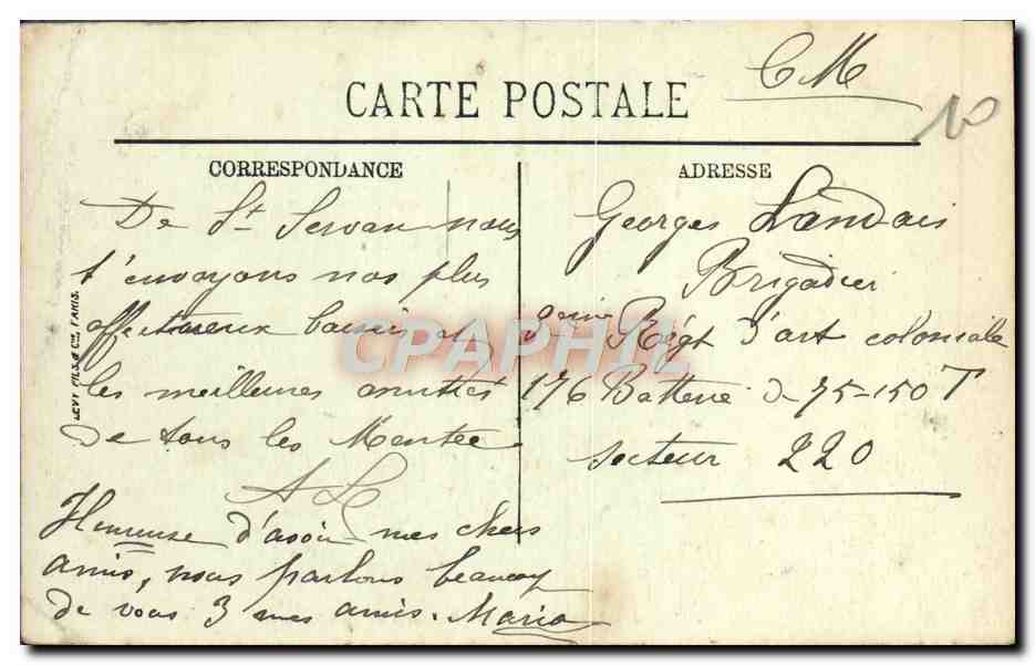 CPA Saint Malo Les Remparts de Bon Secours — Verso