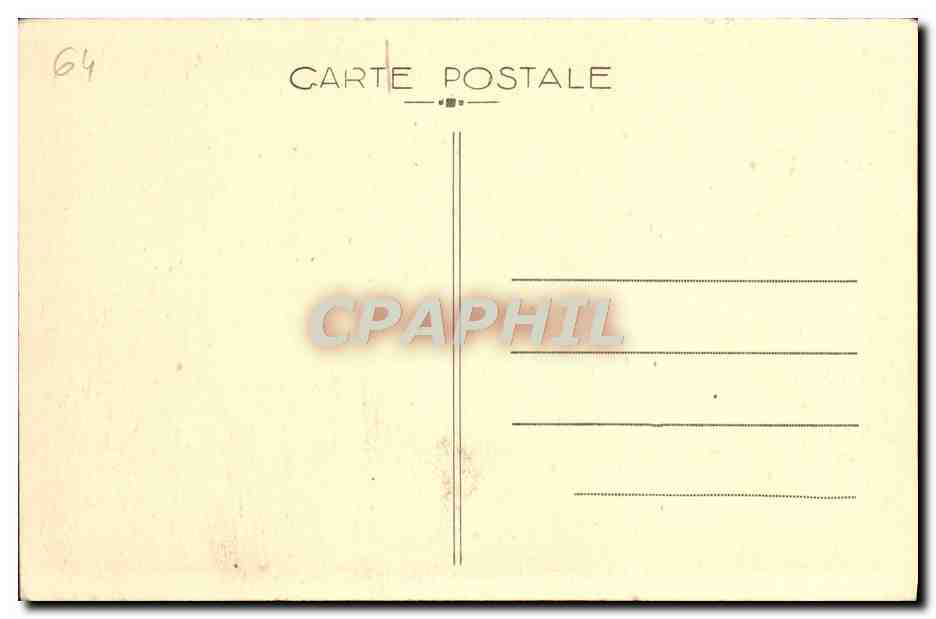 CPA Biarritz Les Grands Palaces et la Grande Plage — Verso