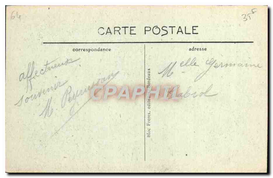 CPA Biarritz Le Rocher du Basta — Verso